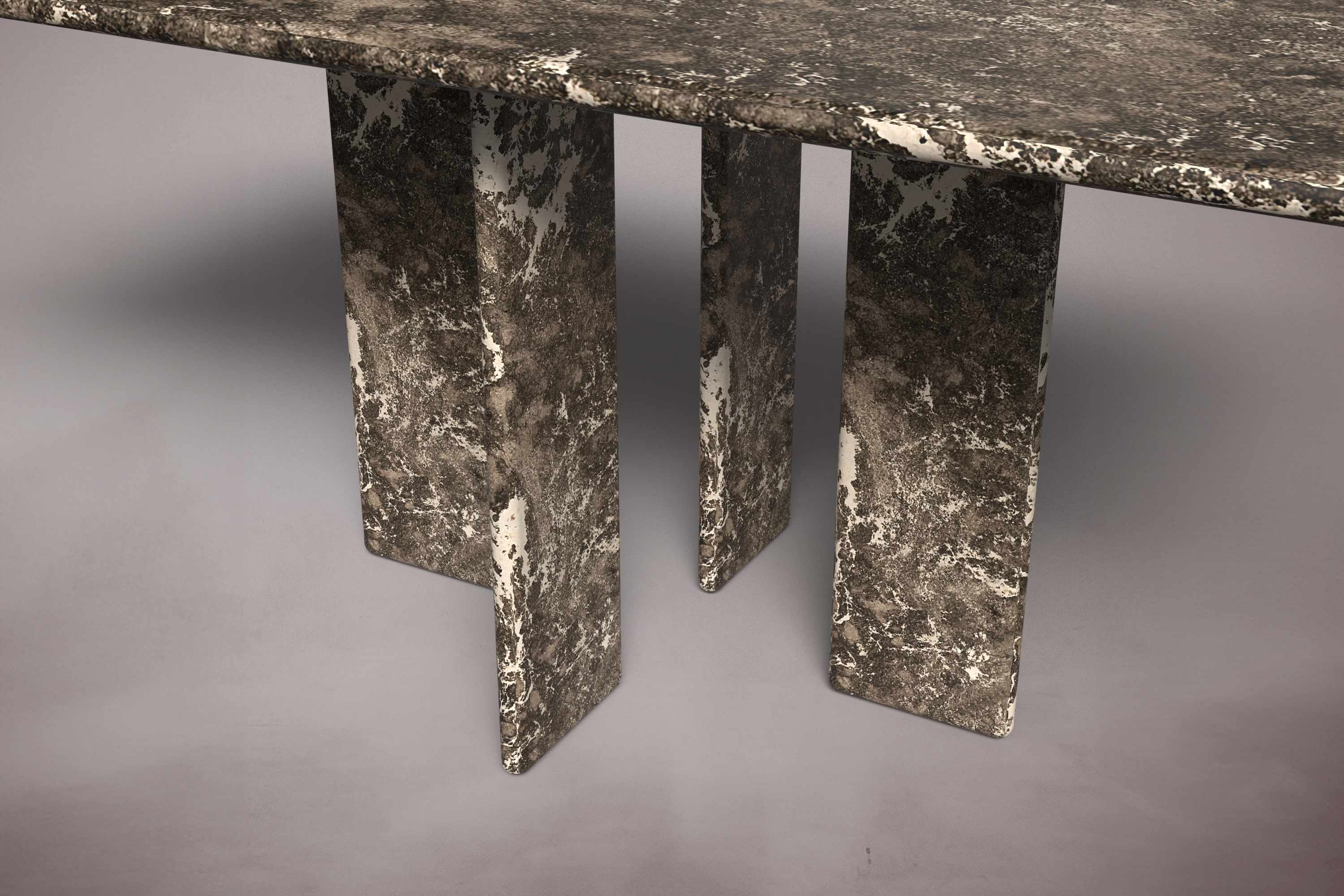 Luna Rectangular Dark Emperador Marble Dining Table