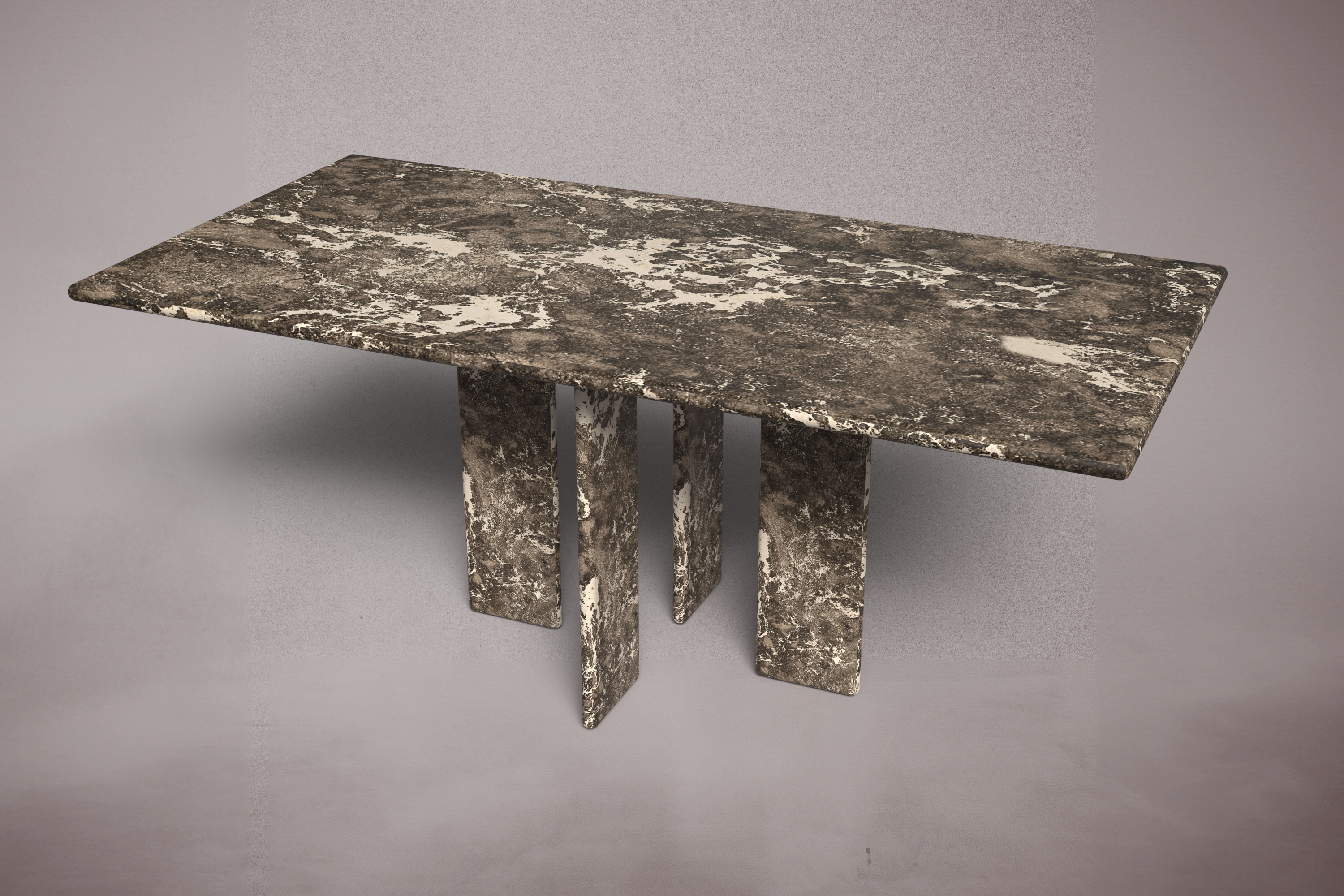 Luna Rectangular Dark Emperador Marble Dining Table