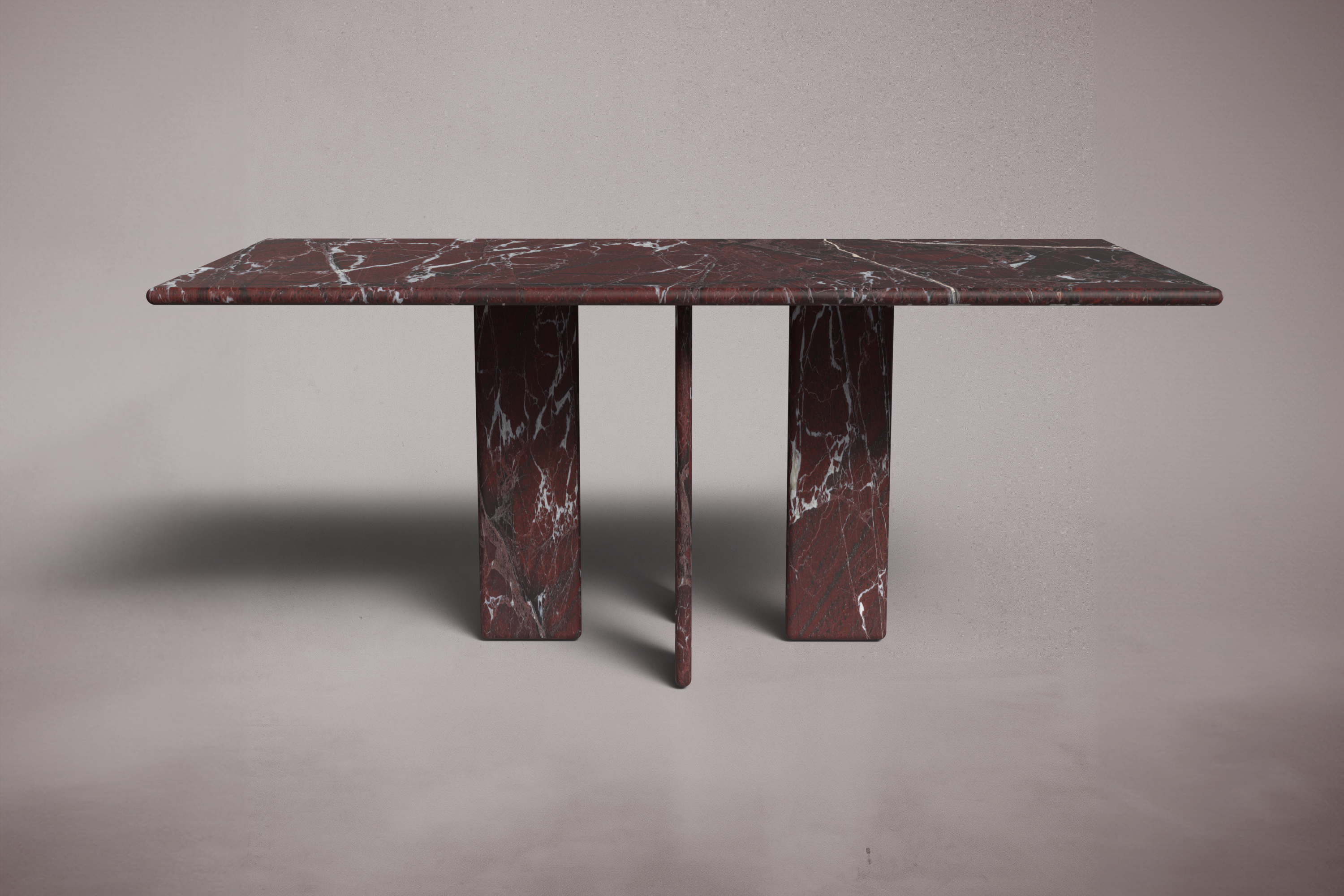 Luna Rectangular Elazig Cherry Marble Dining Table