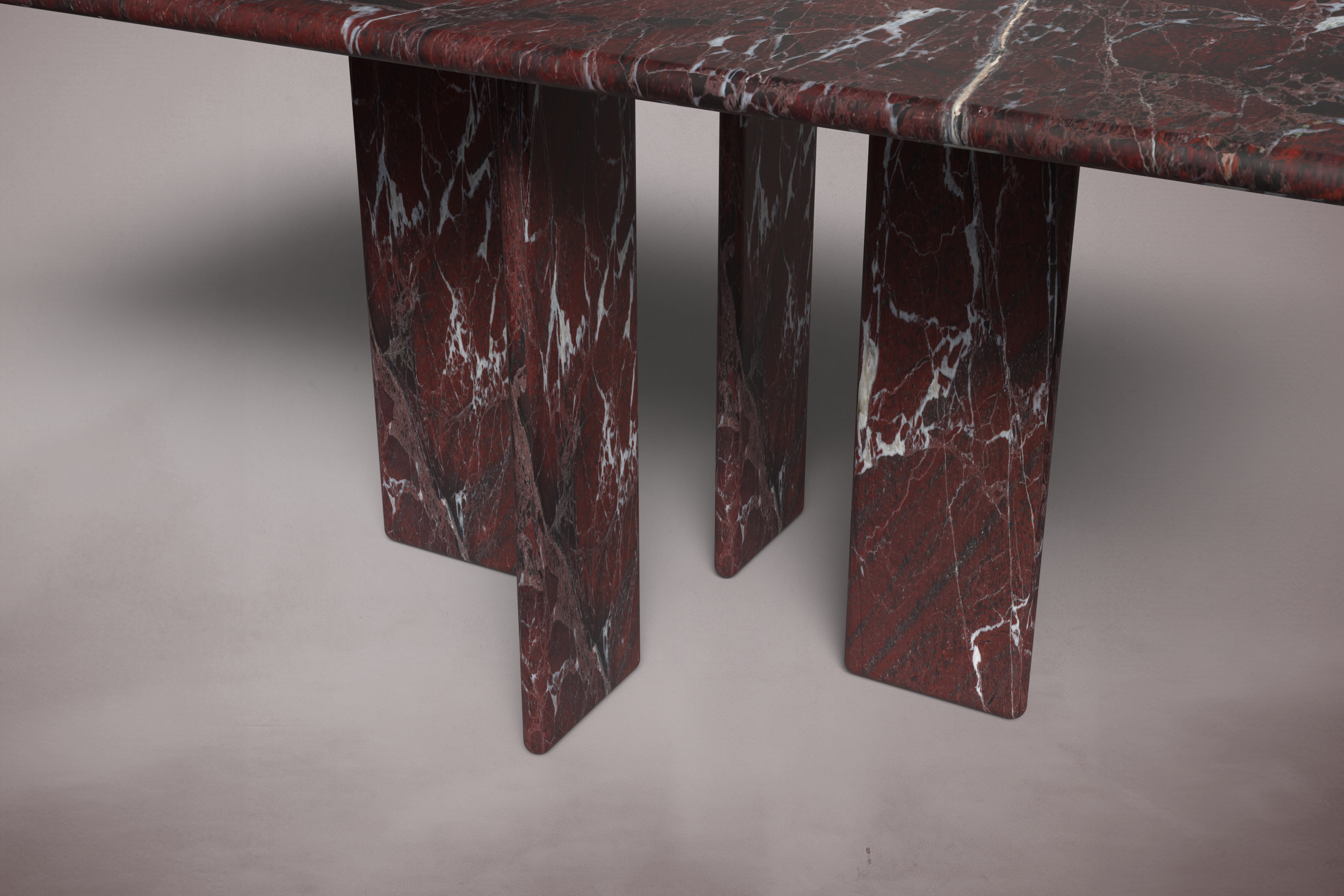 Luna Rectangular Elazig Cherry Marble Dining Table