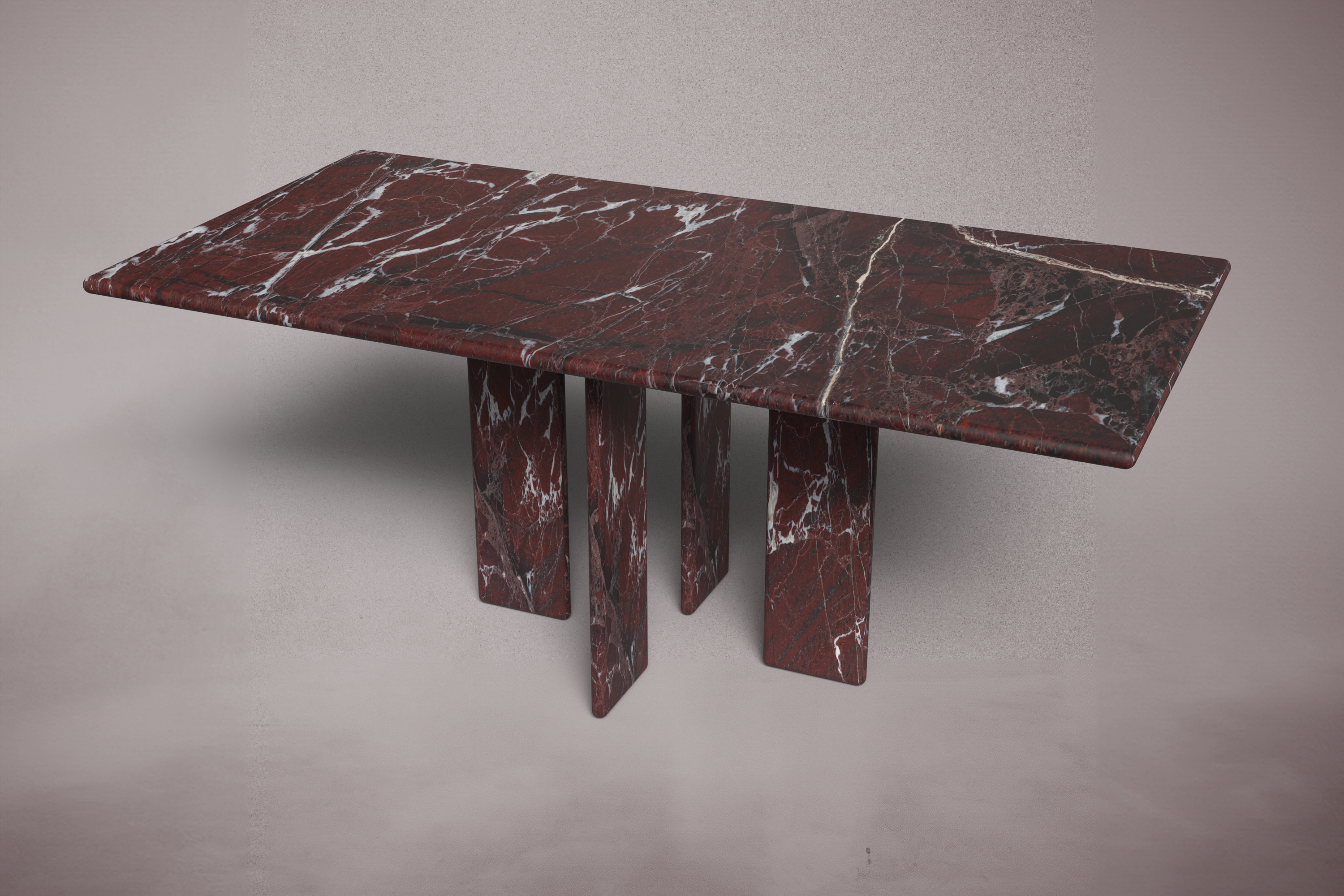 Luna Rectangular Elazig Cherry Marble Dining Table