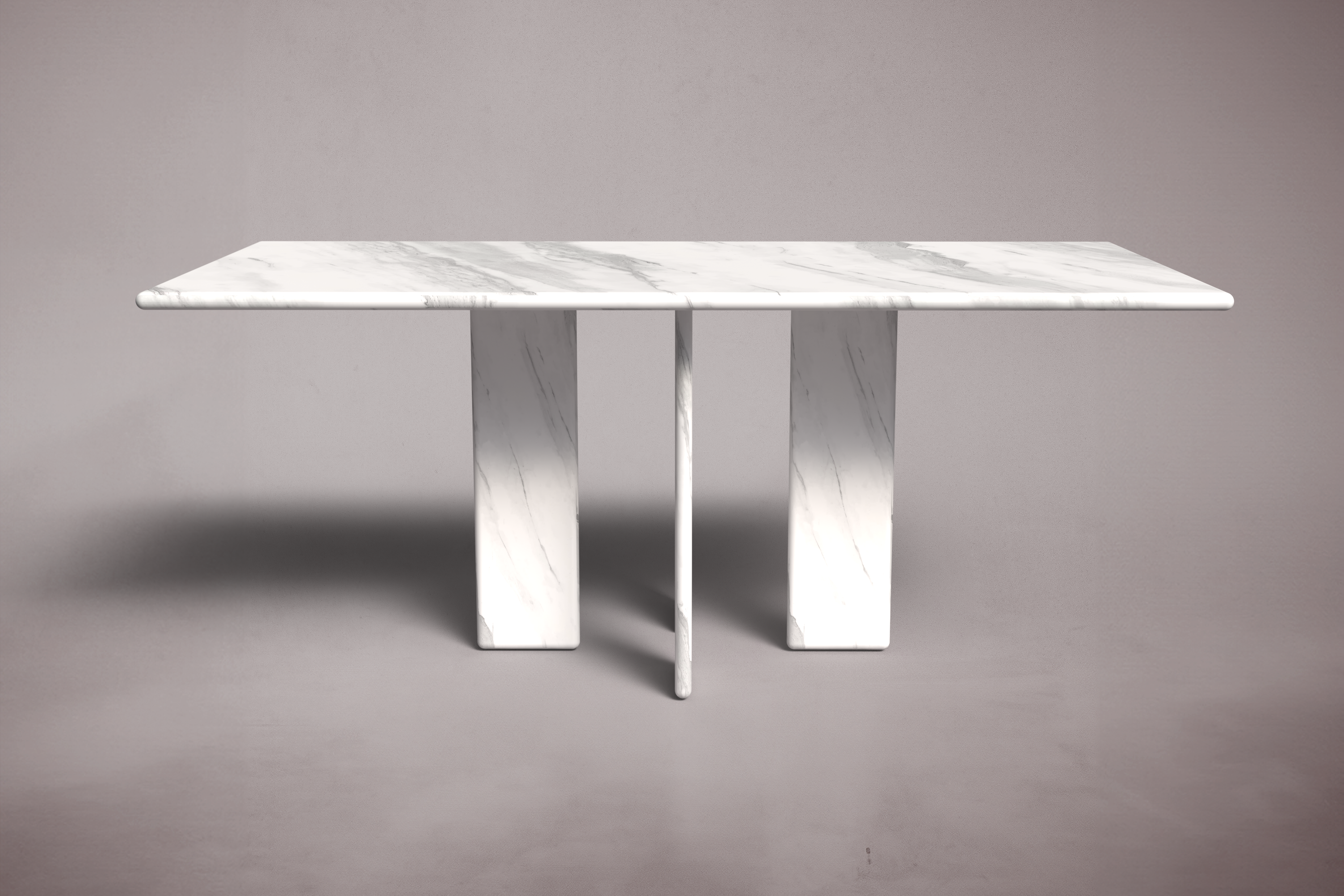 Luna Rectangular Carrara Marble Dining Table