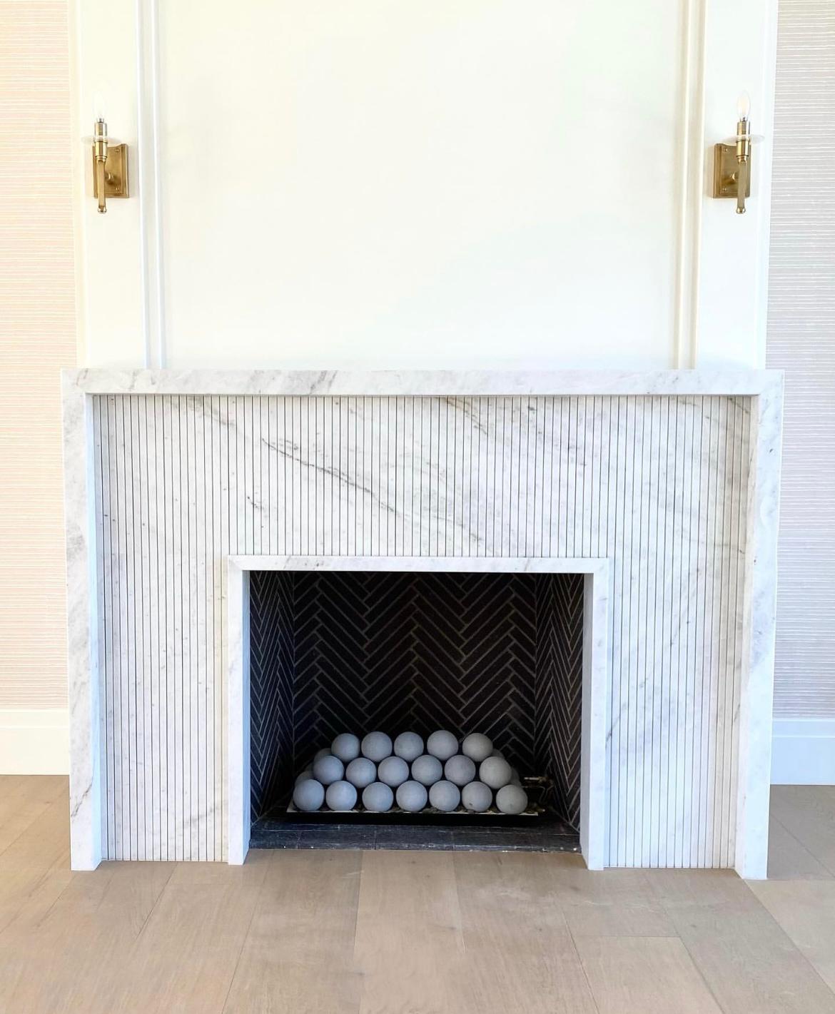 Volakas White Marble Fireplace Mantel