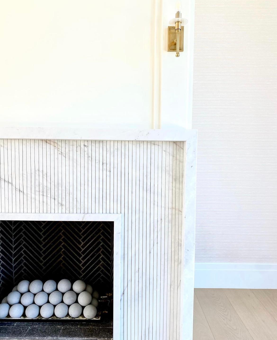 Volakas White Marble Fireplace Mantel