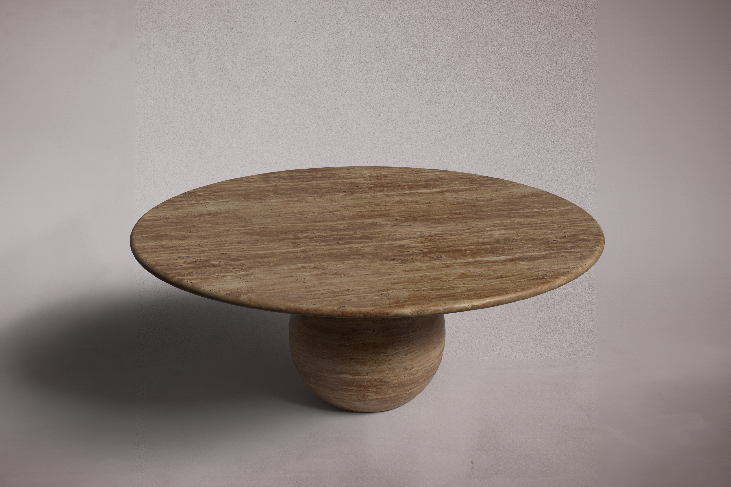 Pearl Noche Travertine Round Coffee Table