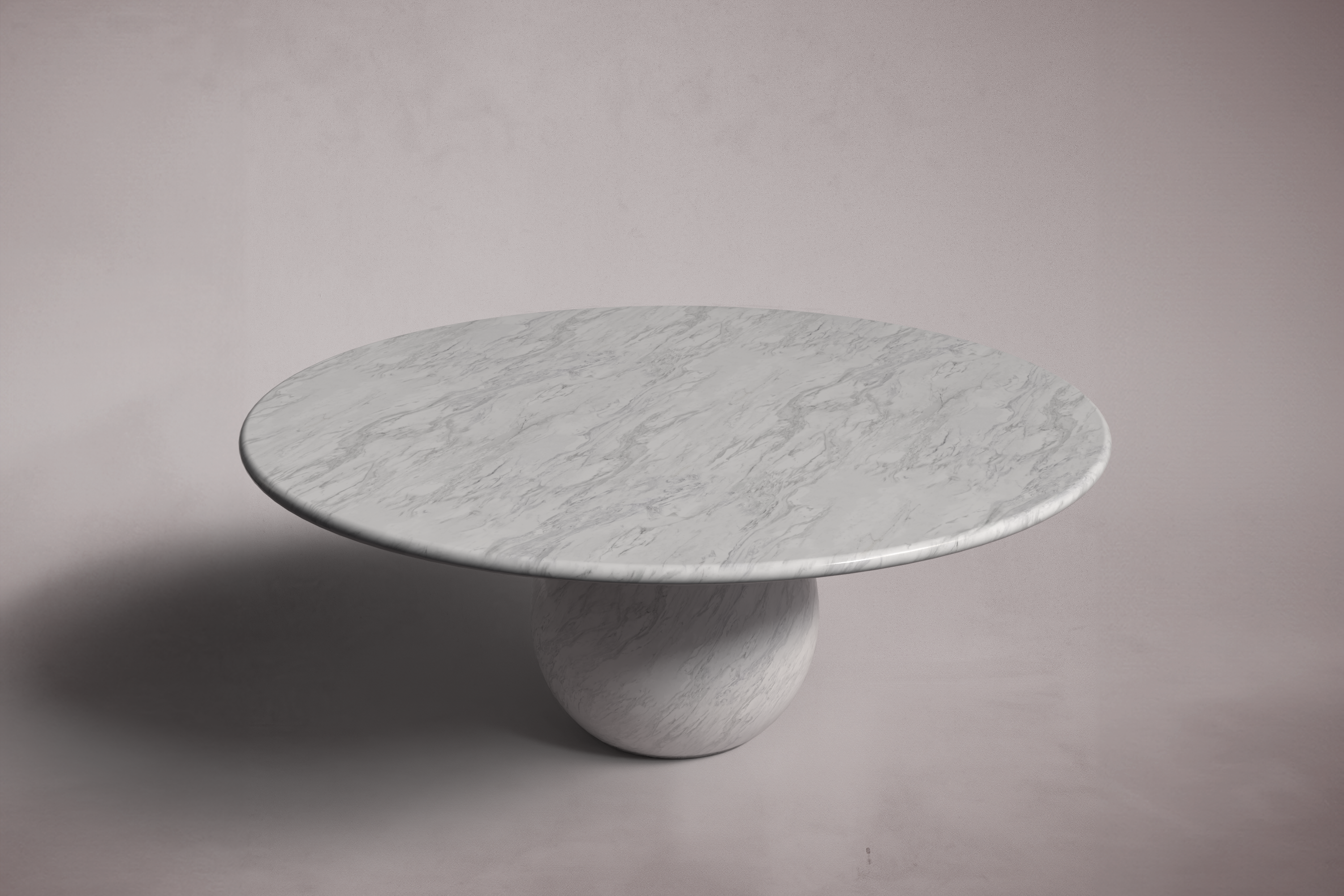 Pearl Italian Carrara Marble Round Coffee Table