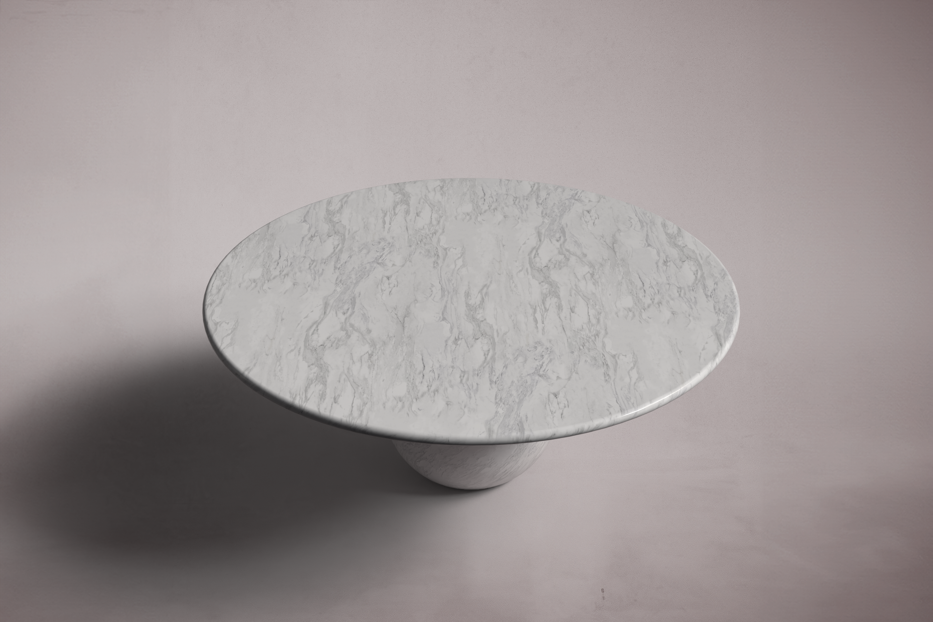 Pearl Italian Carrara Marble Round Coffee Table